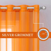 MIULEE Orange Solid Sheer Curtains Elegant Grommet Window Voile Panels Drapes Treatment 2 Panels - Miulee